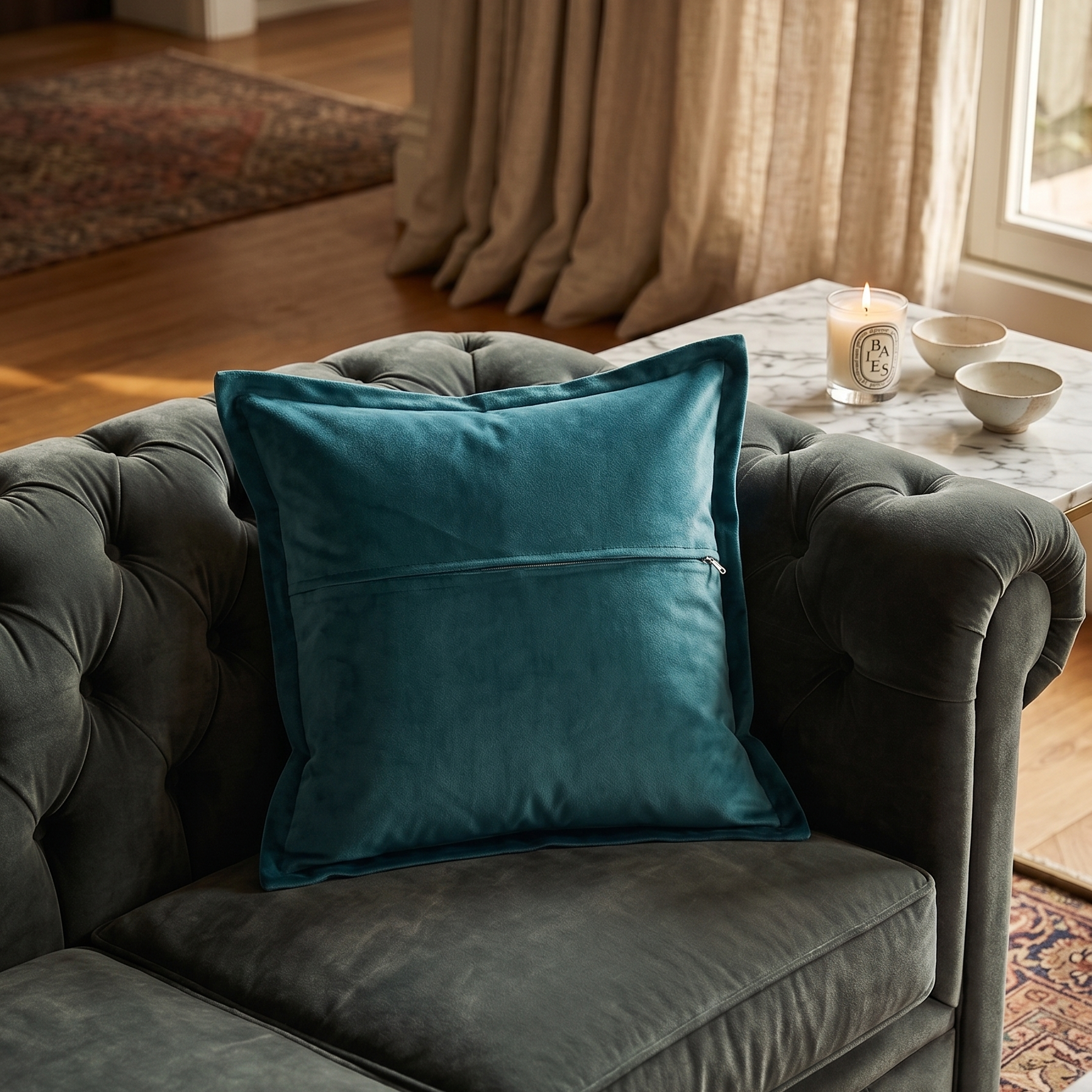 Cuscino Velluto Verde Ottanio | Home Decor di Lusso per Salotto