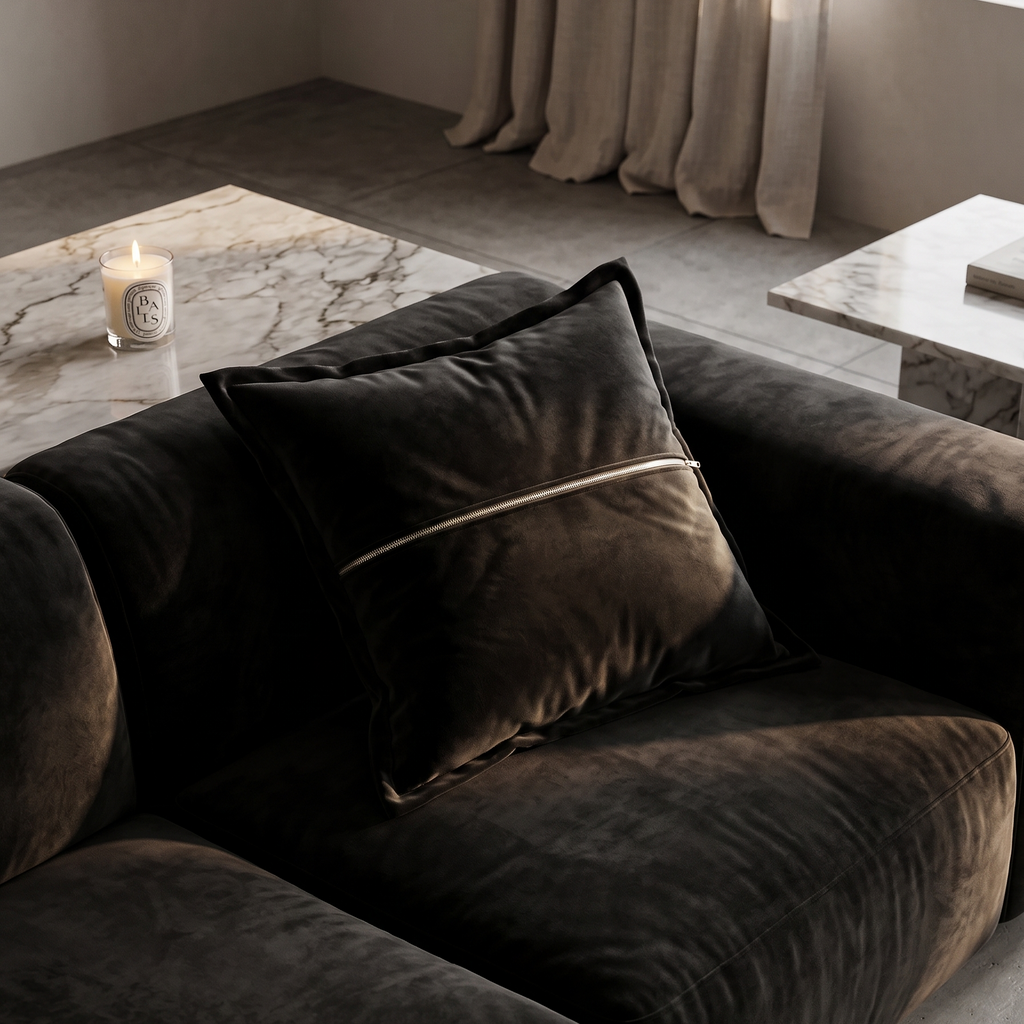 Cuscino in Velluto Grigio Antracite | Elegante Arredo Salotto