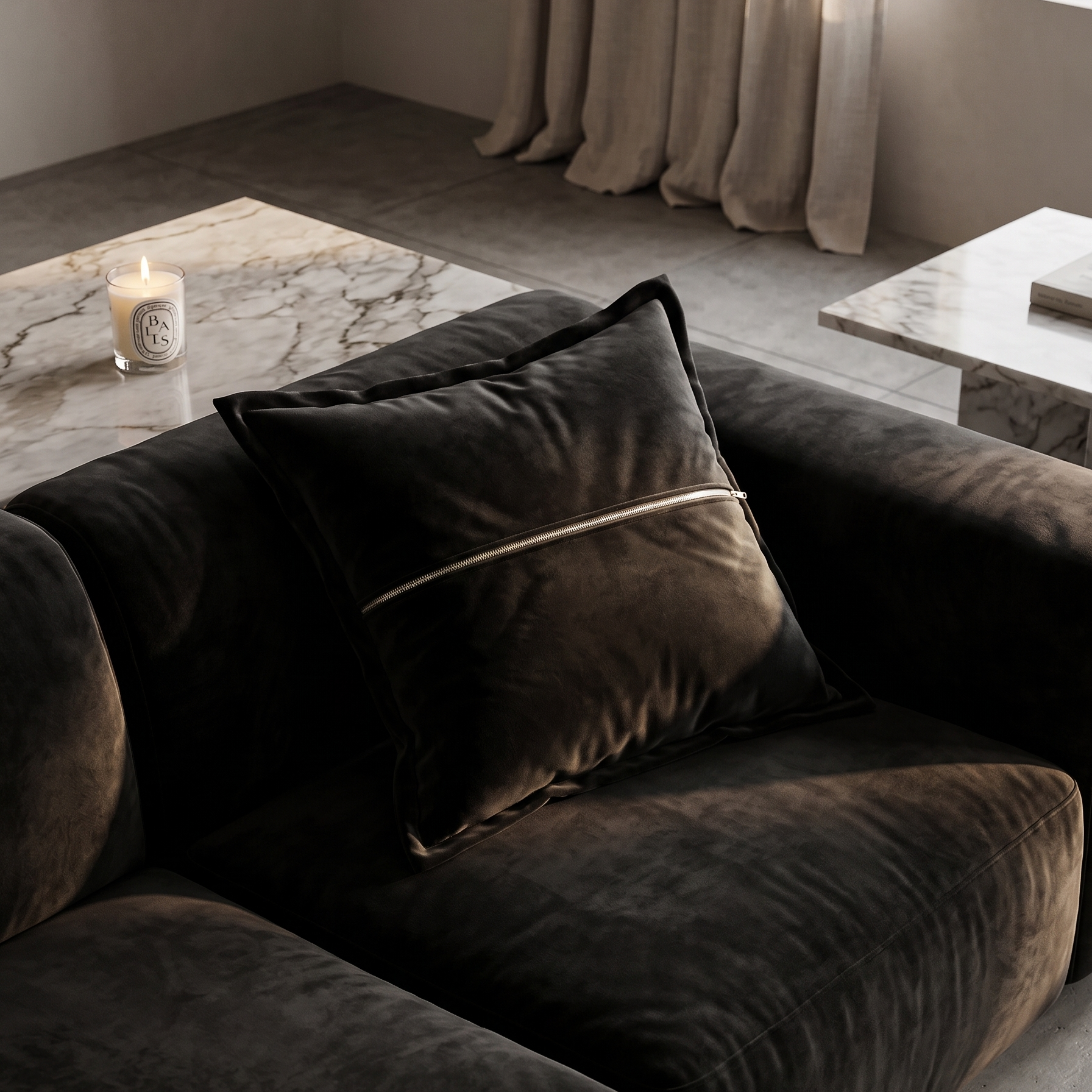Cuscino in Velluto Grigio Antracite | Elegante Arredo Salotto