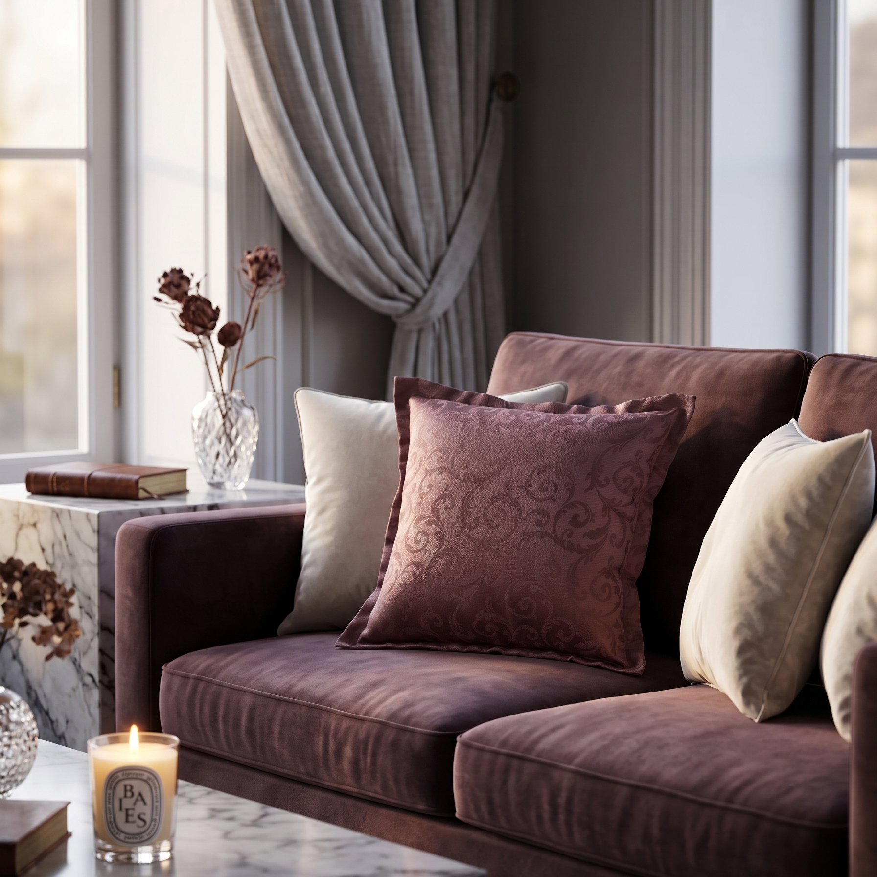 Cuscino Home Decor in Damascato per Arredo Salotto