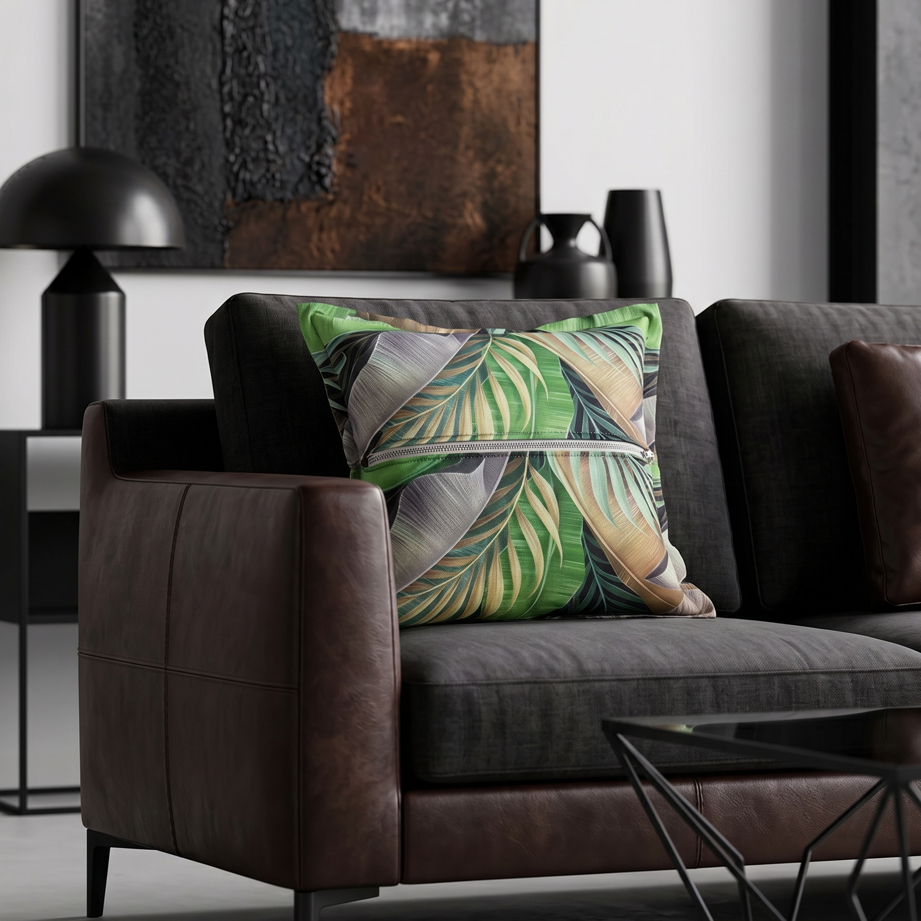 Cuscino Home Decor Foglie Tropicali – Lusso Contemporaneo