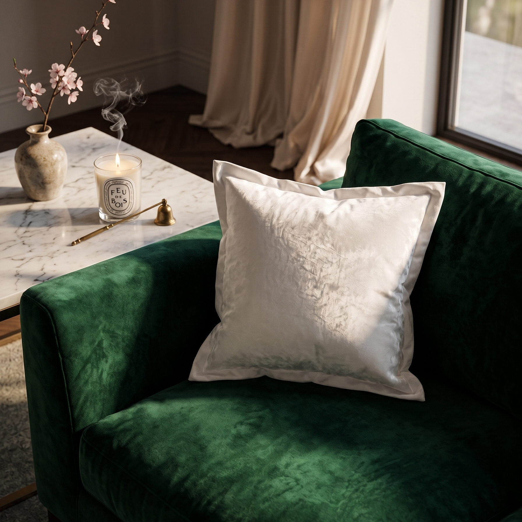 Cuscino in Velluto Bianco: Lusso e Design per Arredo Salotto