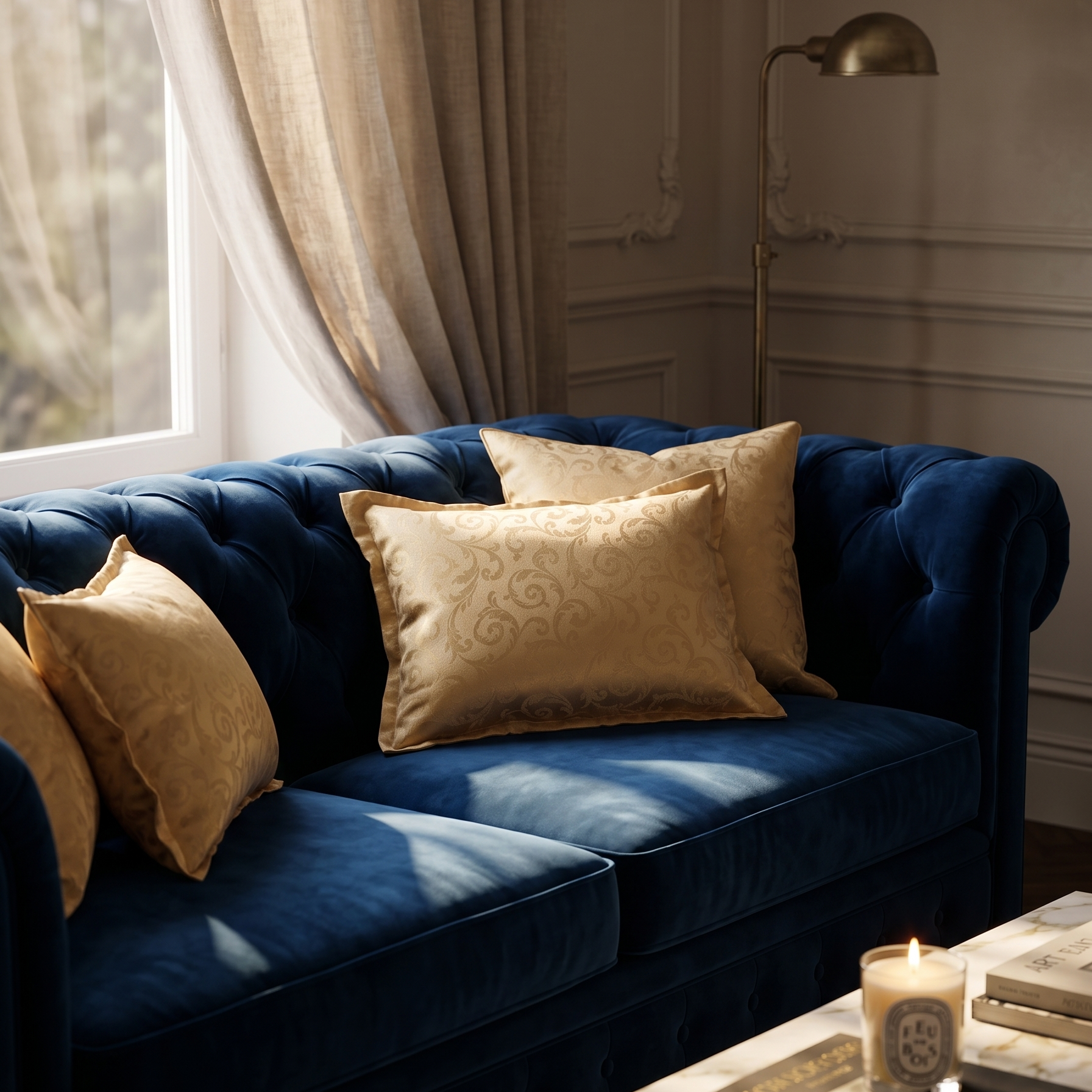 Cuscino Dorato Barocco: Home Decor di Lusso per Arredo Salotto
