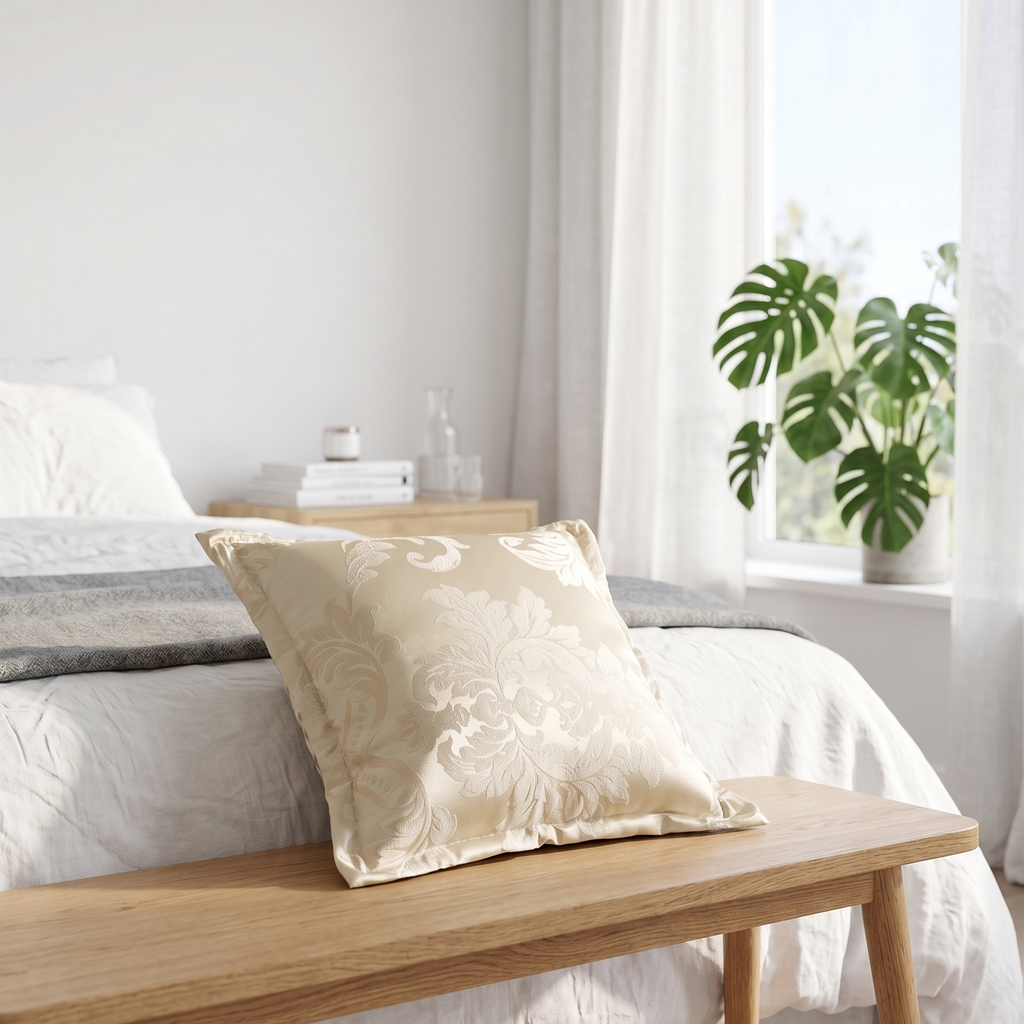 Cuscino Design Damascato Beige: Lusso e Home Decor Salotto