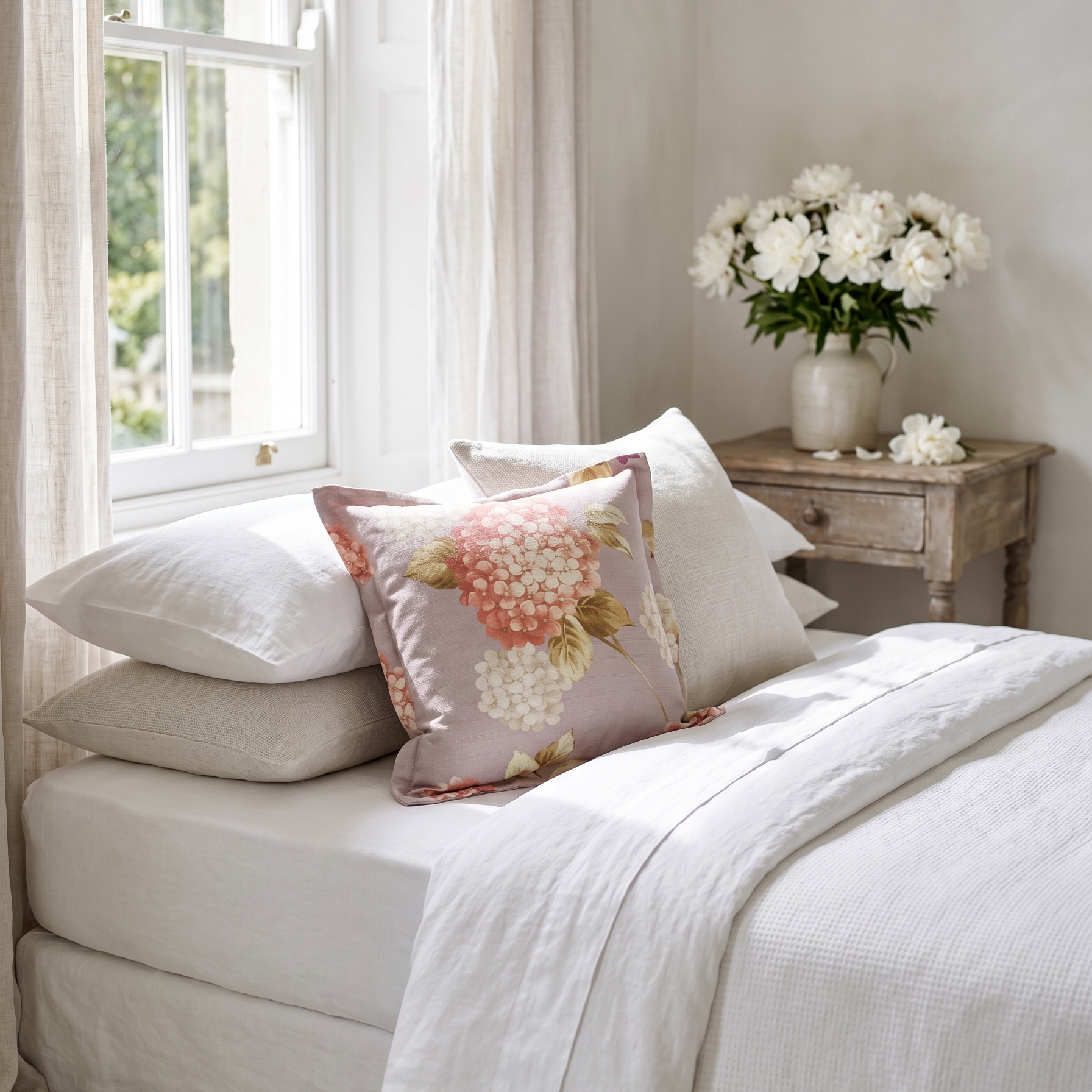 Cuscino Ortensie Design Floreale | Arredo Salotto Elegante