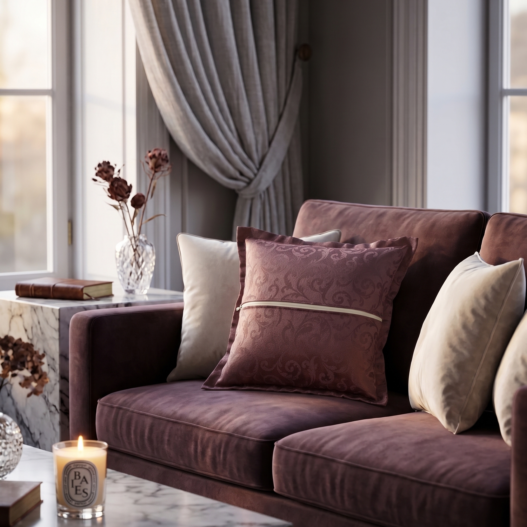 Cuscino Home Decor in Damascato per Arredo Salotto
