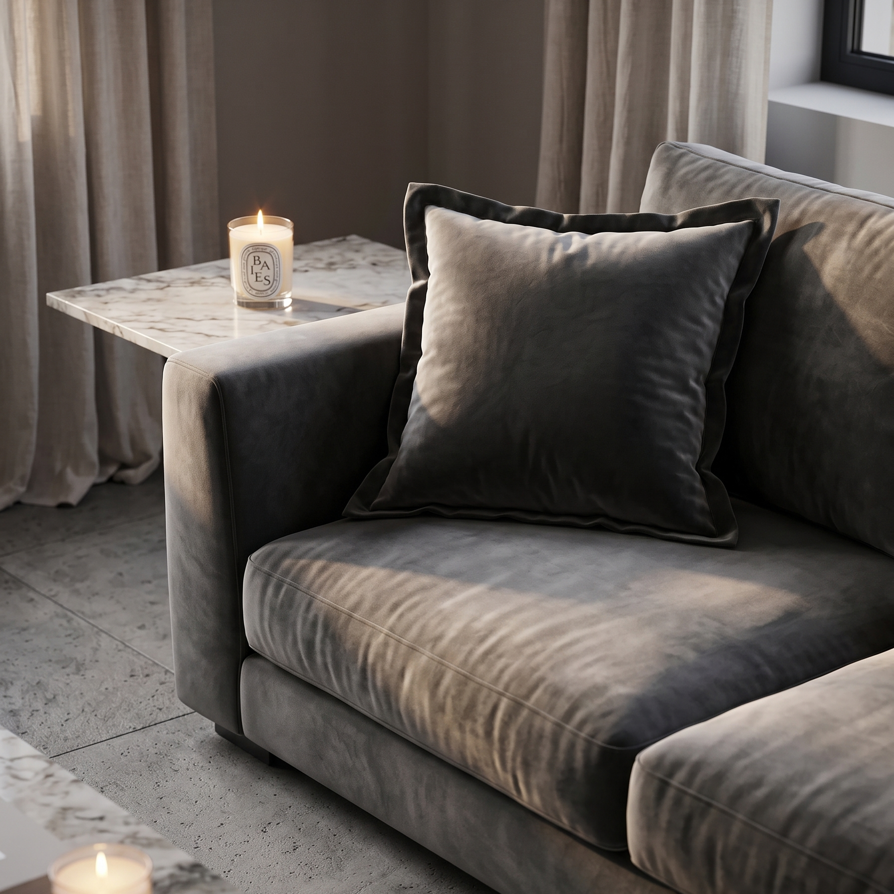 Cuscino in Velluto Grigio Antracite | Elegante Arredo Salotto