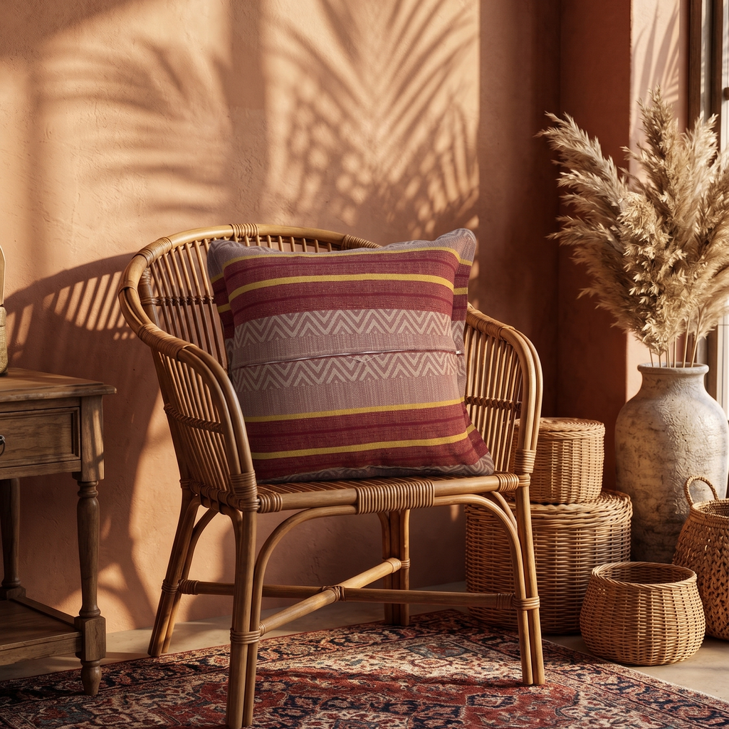 Cuscino Etnico in Cotone: Arredo Salotto e Camera Boho Chic