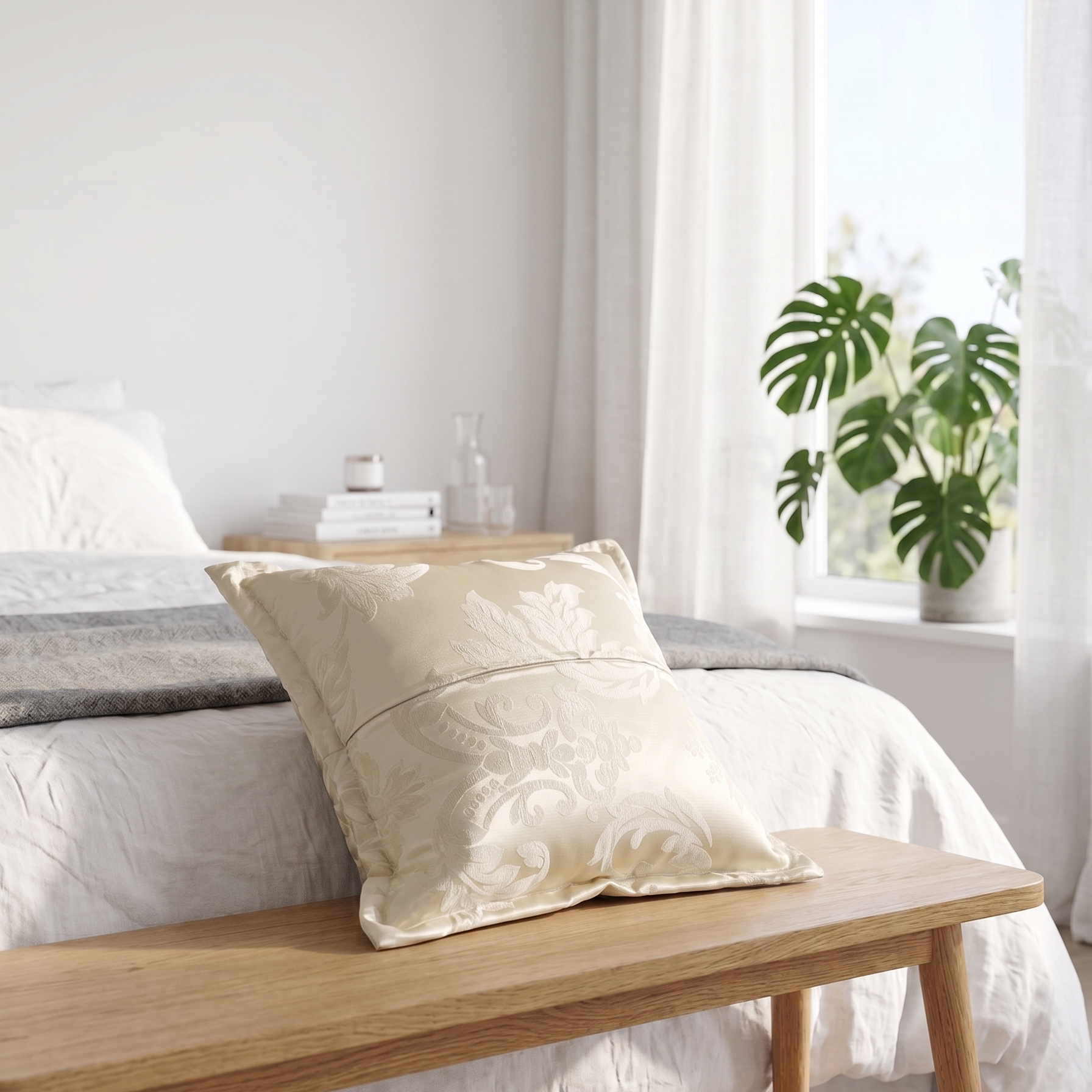 Cuscino Design Damascato Beige: Lusso e Home Decor Salotto