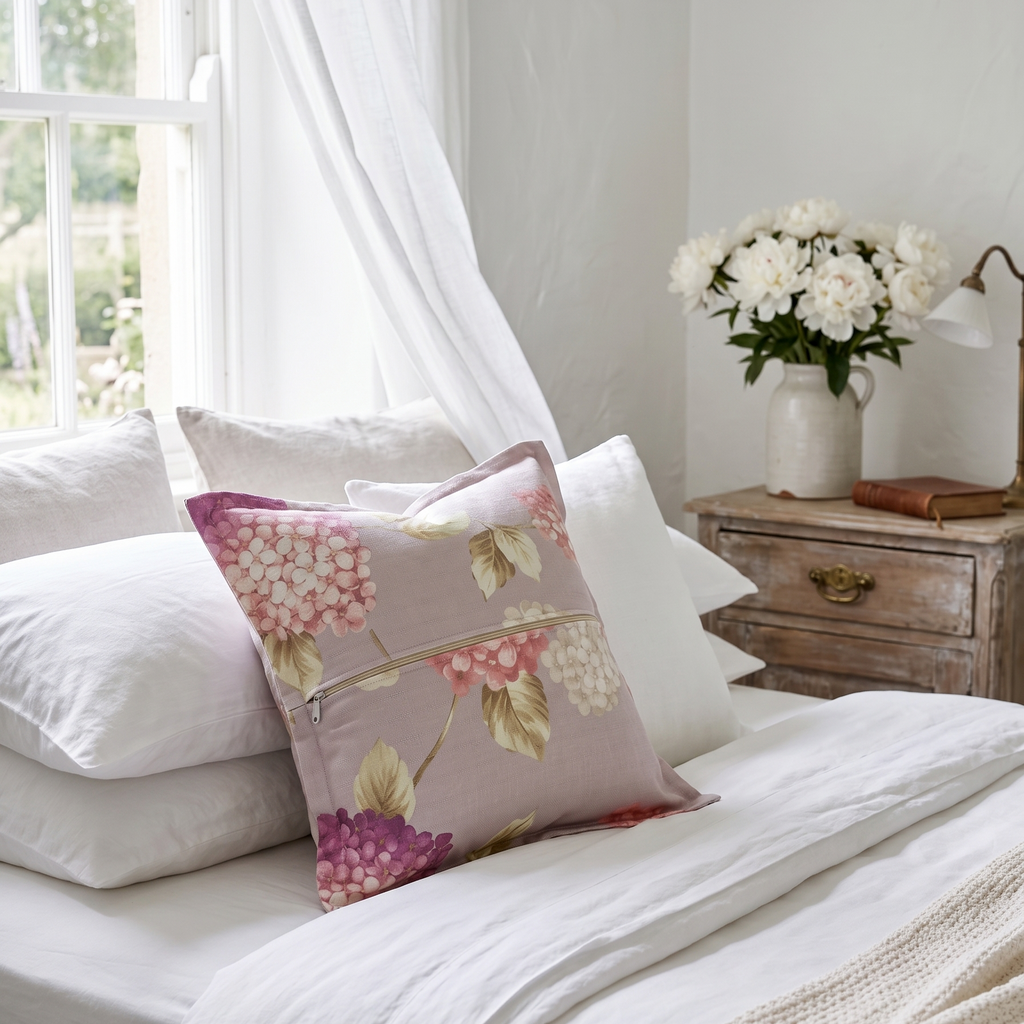 Cuscino Ortensie Design Floreale | Arredo Salotto Elegante