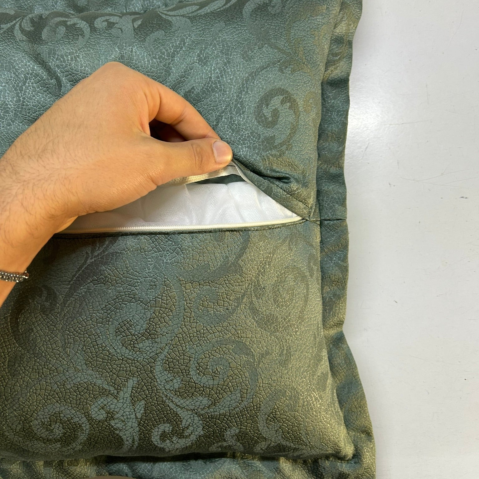 Cuscino Design Damascato Verde | Elegante Home Decor Salotto
