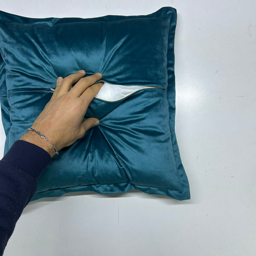 Cuscino Velluto Verde Ottanio | Home Decor di Lusso per Salotto